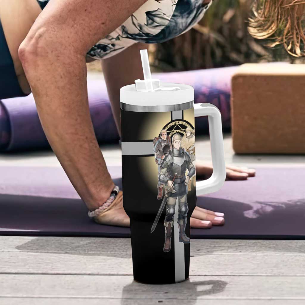 Laios Touden Dungeon Knight Tumbler With Handle Fantasy Anime Illustration Style