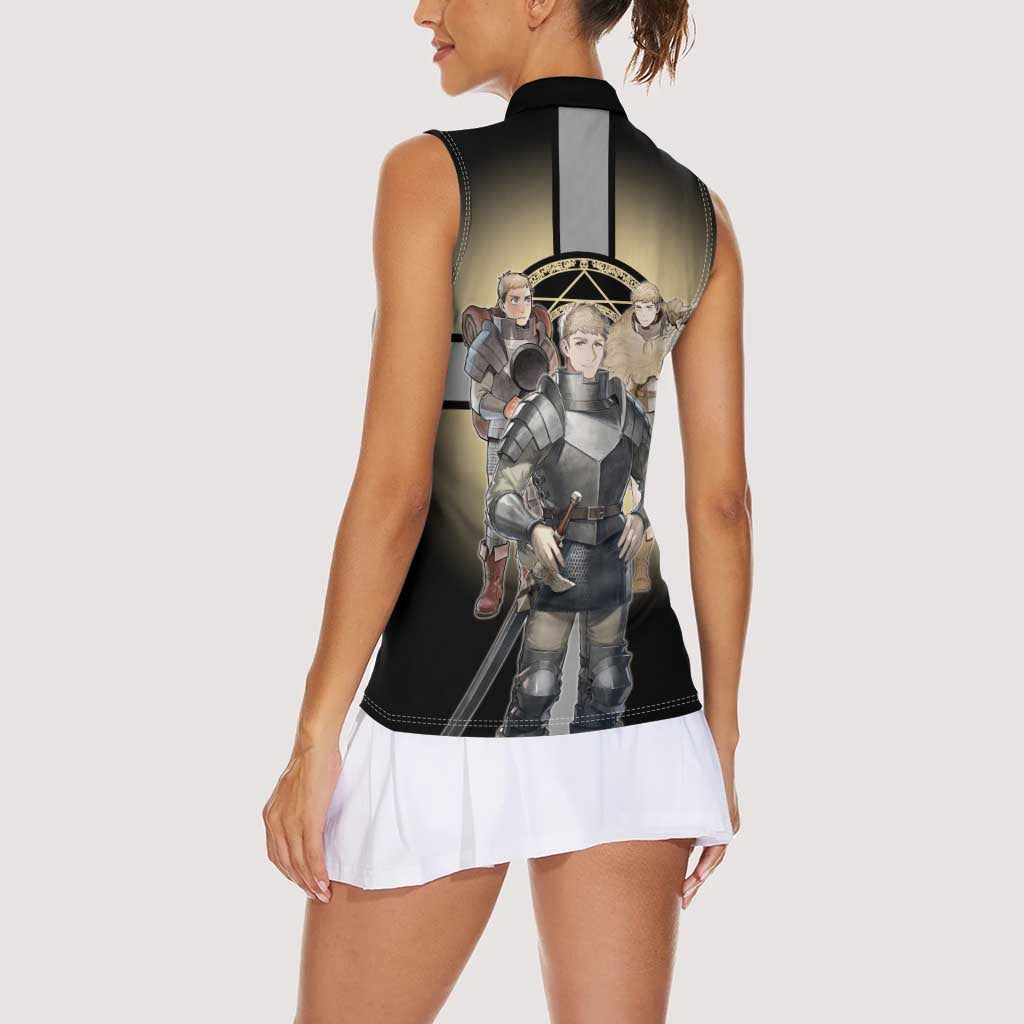 Laios Touden Dungeon Knight Women Sleeveless Polo Shirt Fantasy Anime Illustration Style