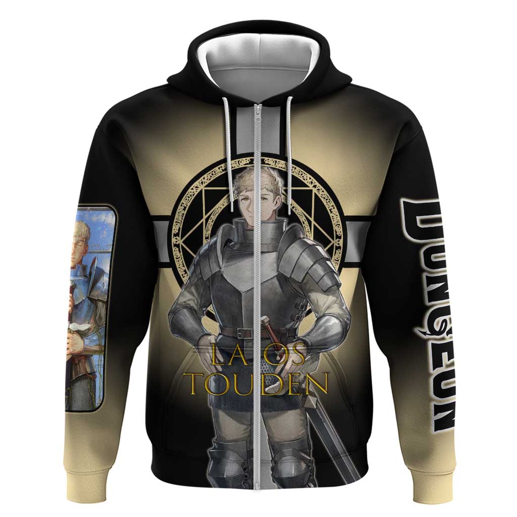 Laios Touden Dungeon Knight Zip Hoodie Fantasy Anime Illustration Style