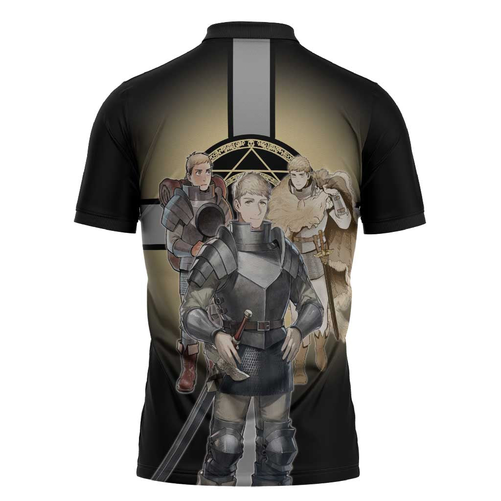 Laios Touden Dungeon Knight Zipper Polo Shirt Fantasy Anime Illustration Style