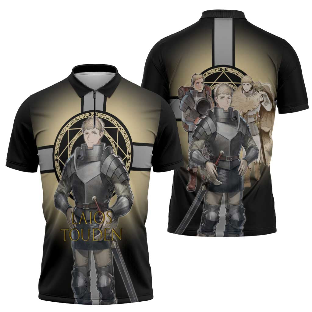 Laios Touden Dungeon Knight Zipper Polo Shirt Fantasy Anime Illustration Style