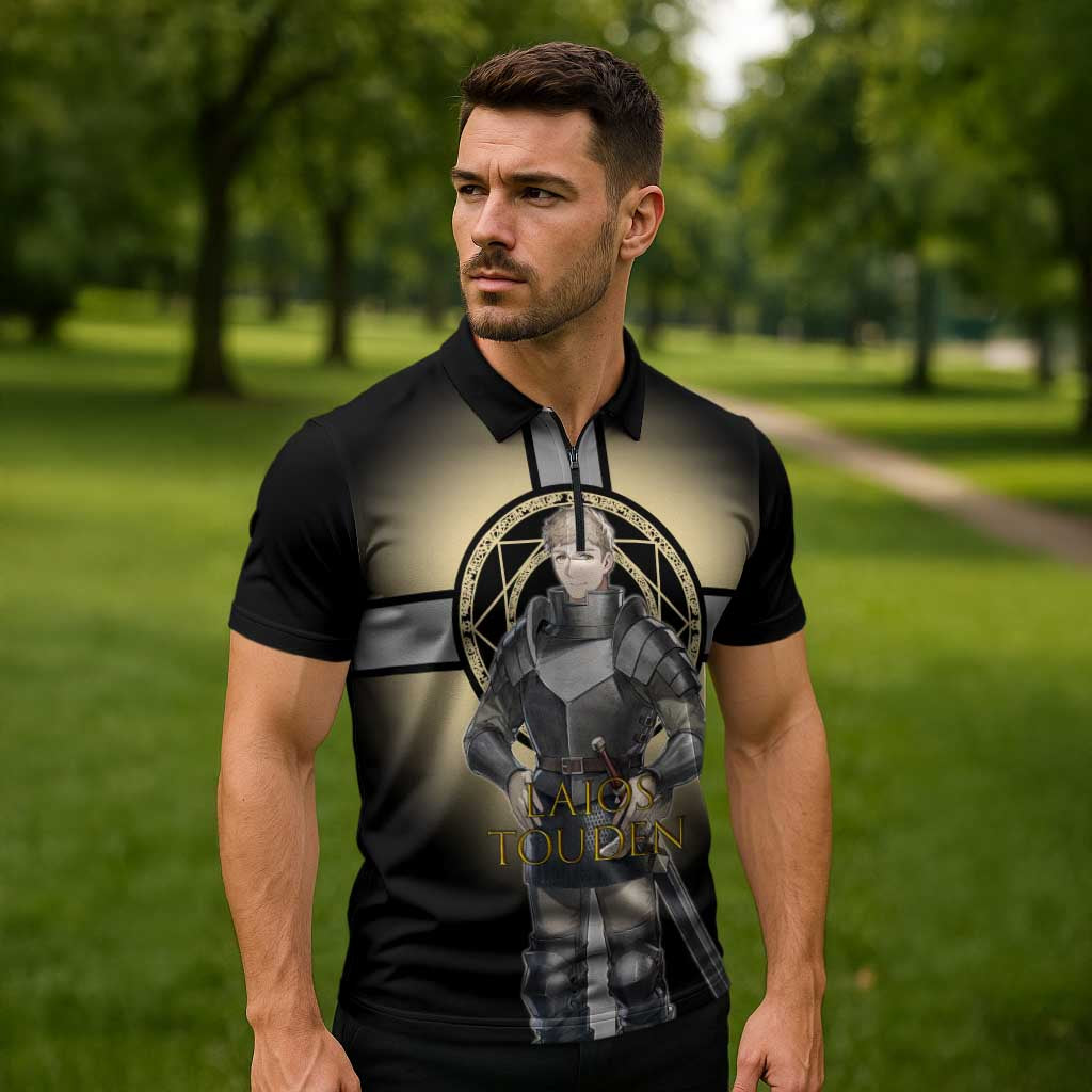 Laios Touden Dungeon Knight Zipper Polo Shirt Fantasy Anime Illustration Style
