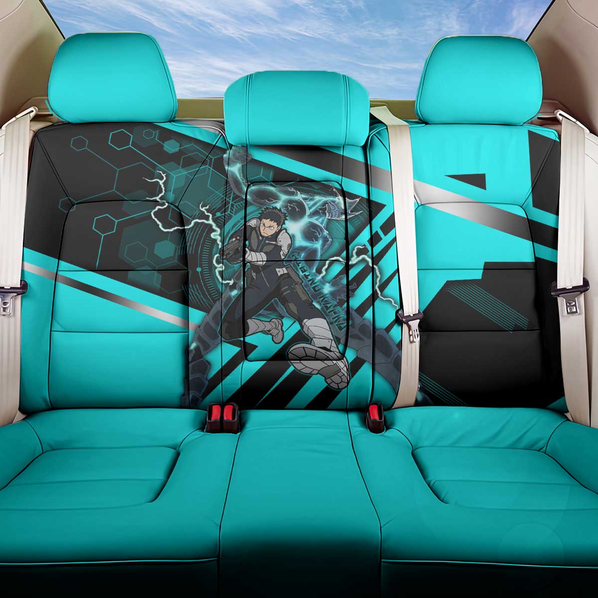 Hibino Kafka Back Car Seat Cover Futuristic Tech Anime Style