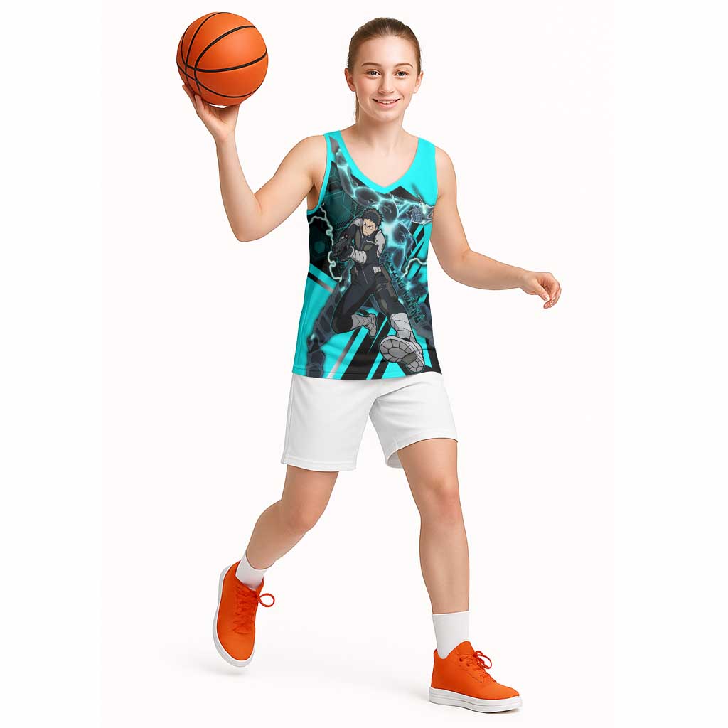 Hibino Kafka Basketball Jersey Futuristic Tech Anime Style