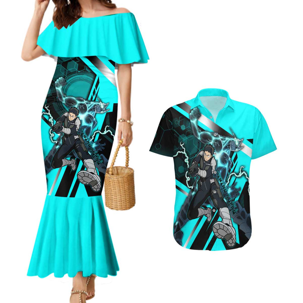 Hibino Kafka Couples Matching Mermaid Dress and Hawaiian Shirt Futuristic Tech Anime Style