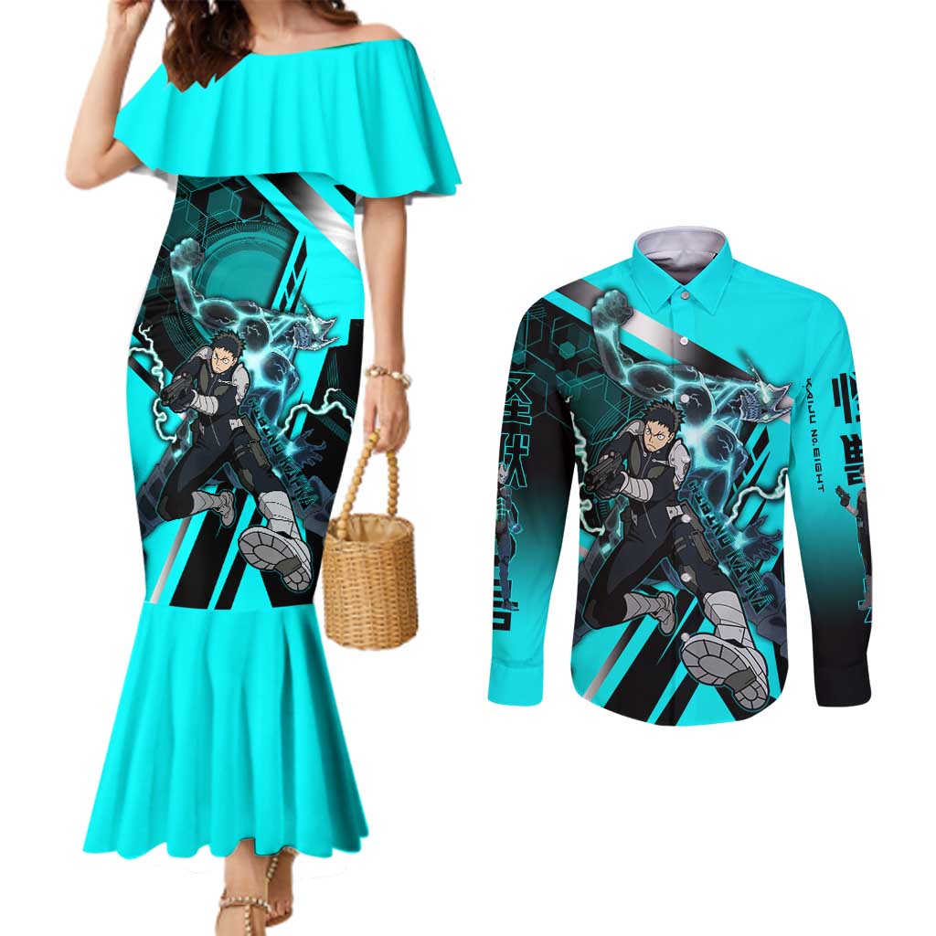 Hibino Kafka Couples Matching Mermaid Dress and Long Sleeve Button Shirt Futuristic Tech Anime Style