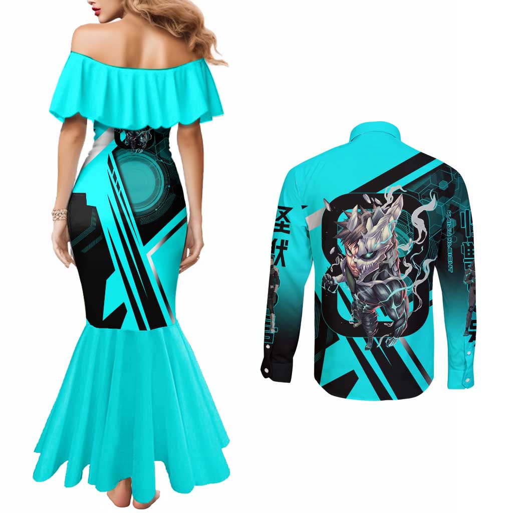 Hibino Kafka Couples Matching Mermaid Dress and Long Sleeve Button Shirt Futuristic Tech Anime Style