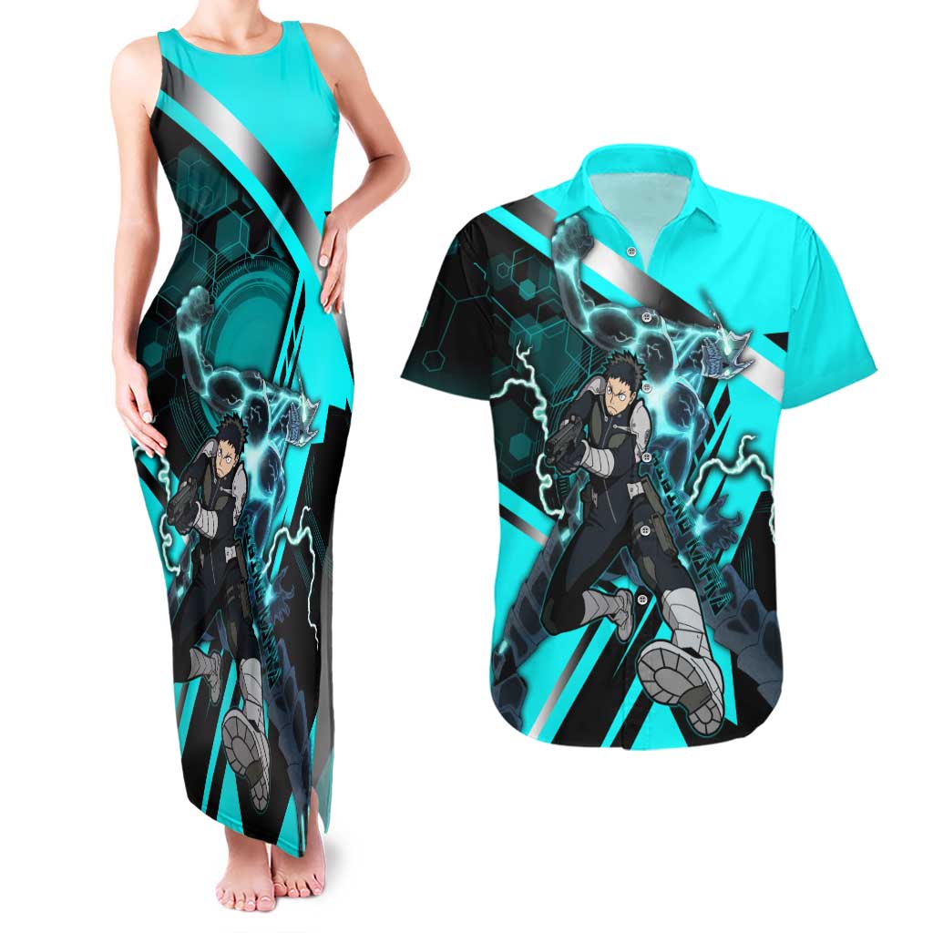 Hibino Kafka Couples Matching Tank Maxi Dress and Hawaiian Shirt Futuristic Tech Anime Style