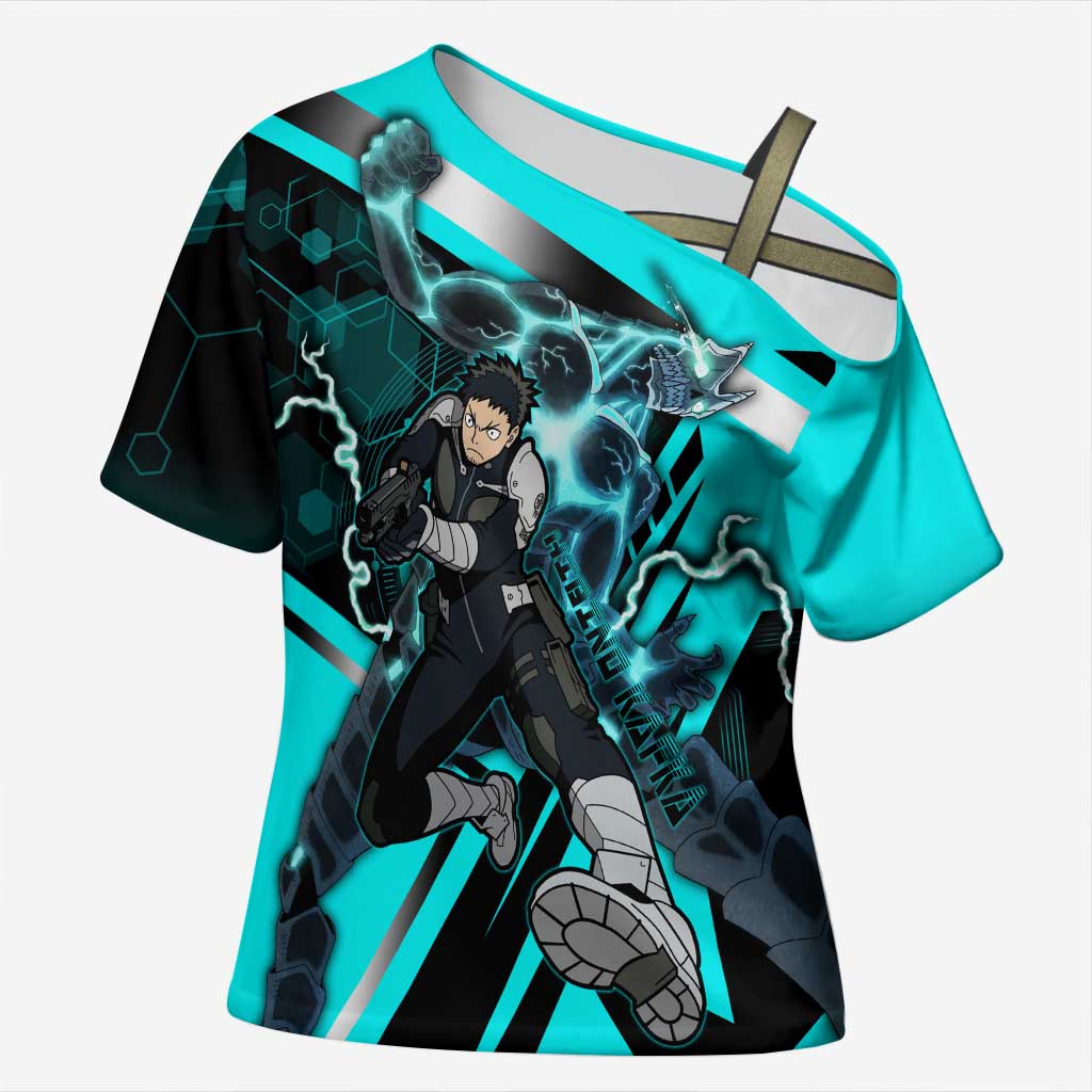 Hibino Kafka Cross Shoulder Shirt Futuristic Tech Anime Style