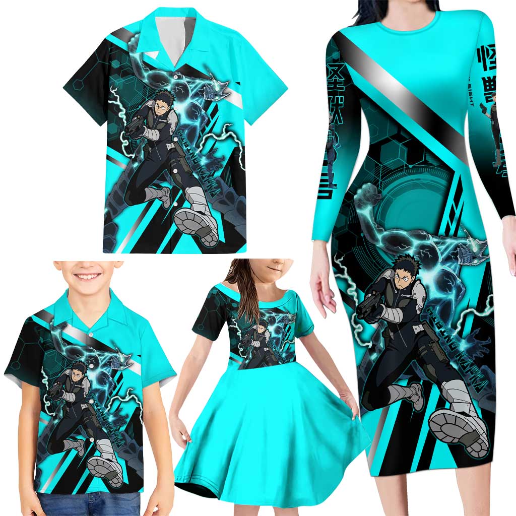 Hibino Kafka Family Matching Long Sleeve Bodycon Dress and Hawaiian Shirt Futuristic Tech Anime Style
