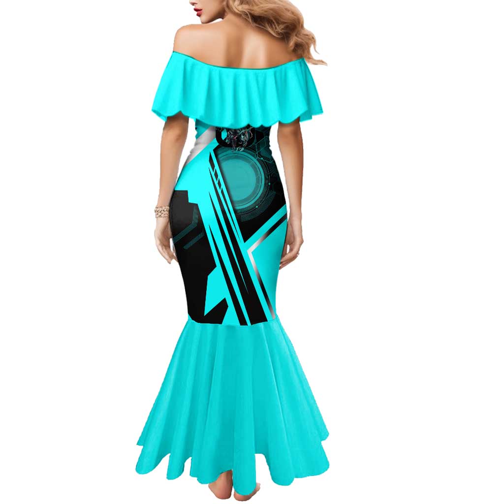 Hibino Kafka Family Matching Mermaid Dress and Hawaiian Shirt Futuristic Tech Anime Style