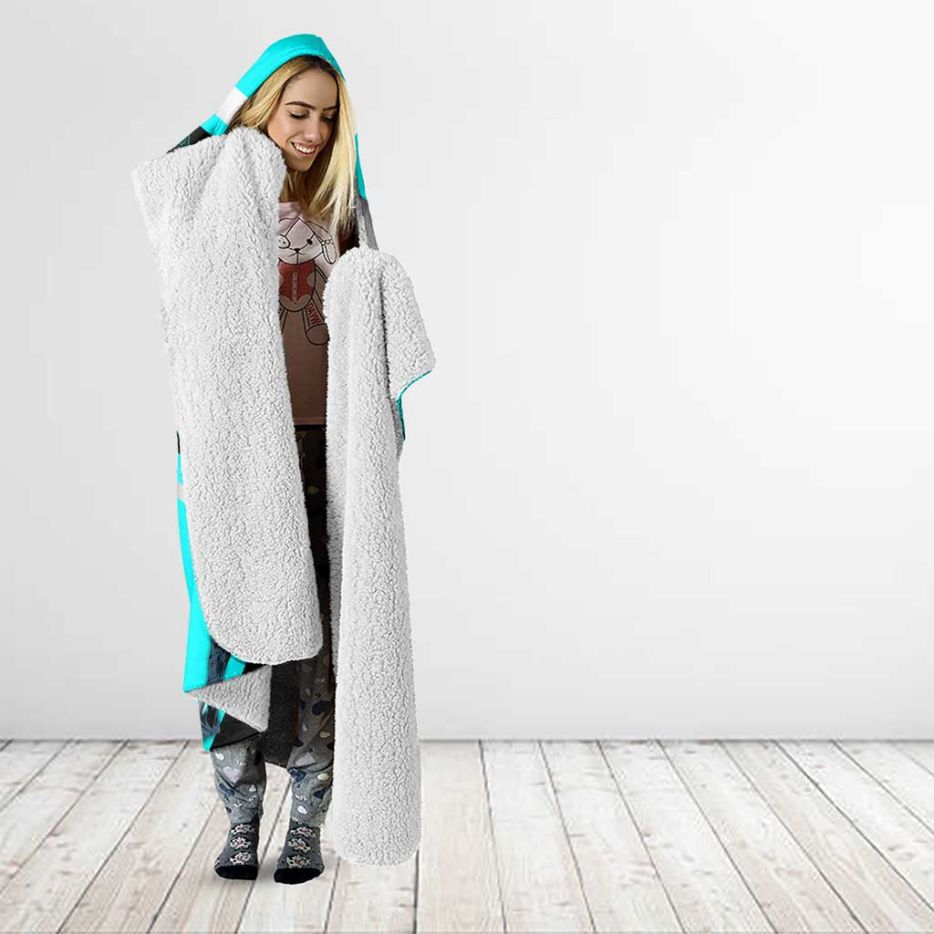 Hibino Kafka Hooded Blanket Futuristic Tech Anime Style