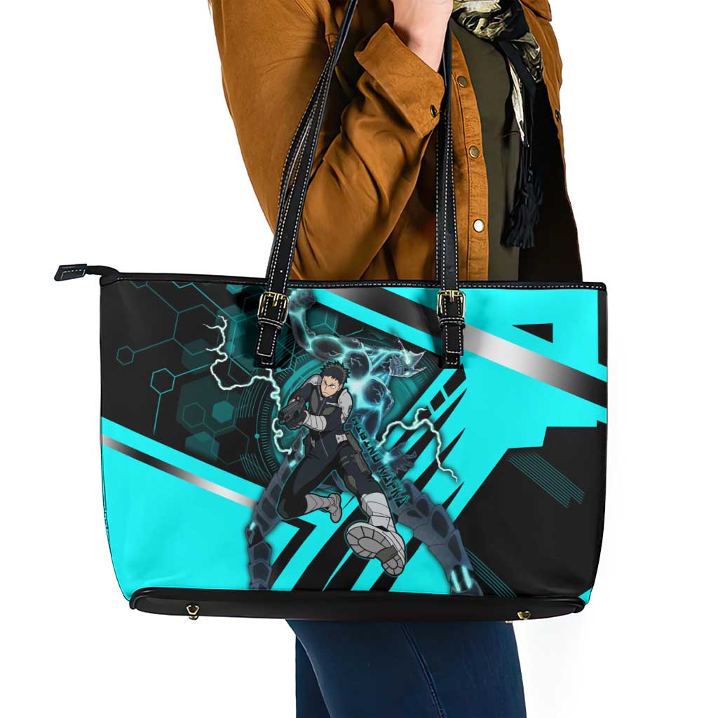 Hibino Kafka Leather Tote Bag Futuristic Tech Anime Style