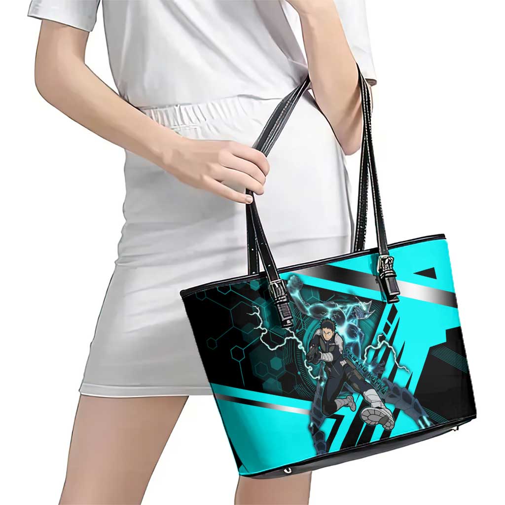 Hibino Kafka Leather Tote Bag Futuristic Tech Anime Style