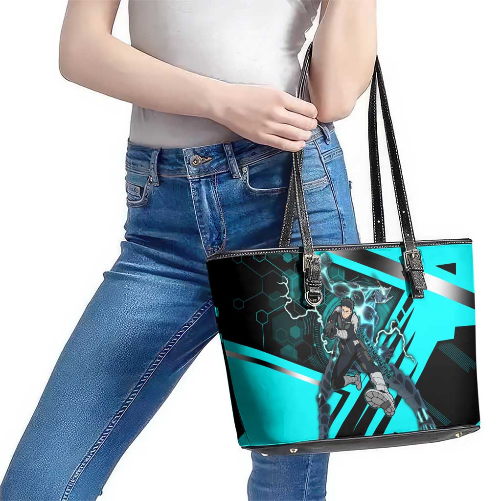 Hibino Kafka Leather Tote Bag Futuristic Tech Anime Style