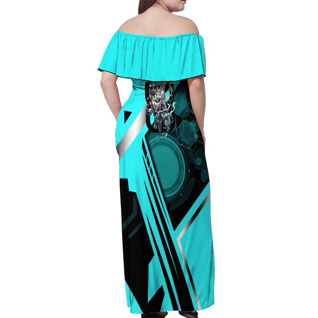 Hibino Kafka Off Shoulder Maxi Dress Futuristic Tech Anime Style