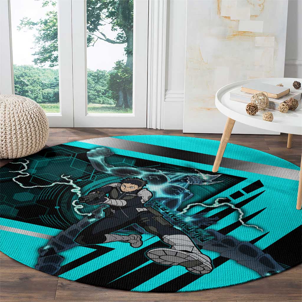 Hibino Kafka Round Carpet Futuristic Tech Anime Style