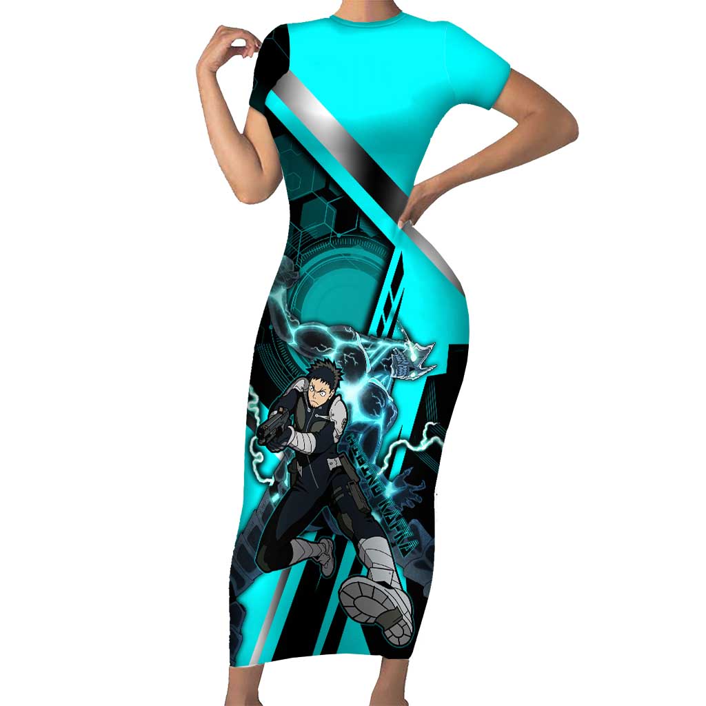 Hibino Kafka Short Sleeve Bodycon Dress Futuristic Tech Anime Style