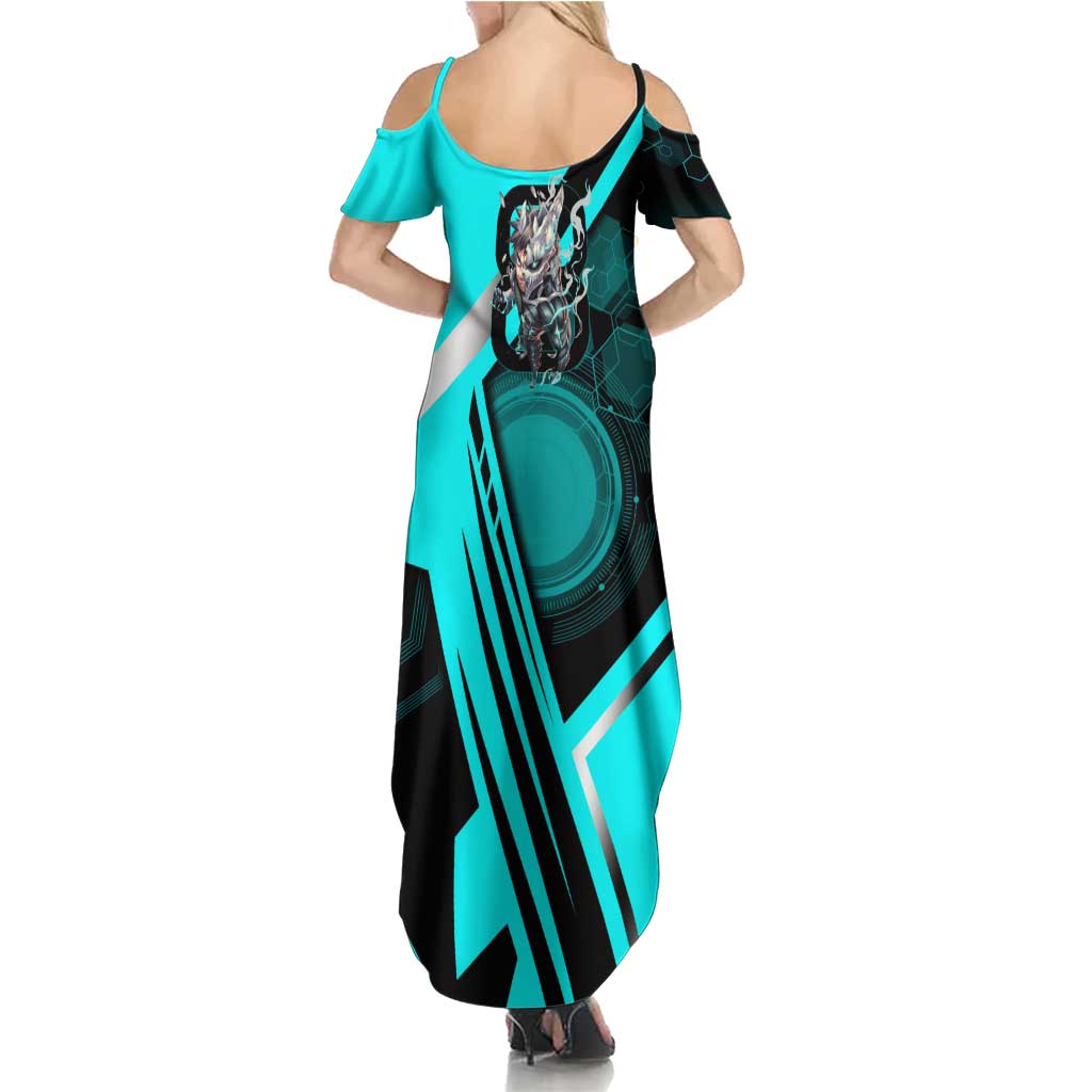 Hibino Kafka Summer Maxi Dress Futuristic Tech Anime Style