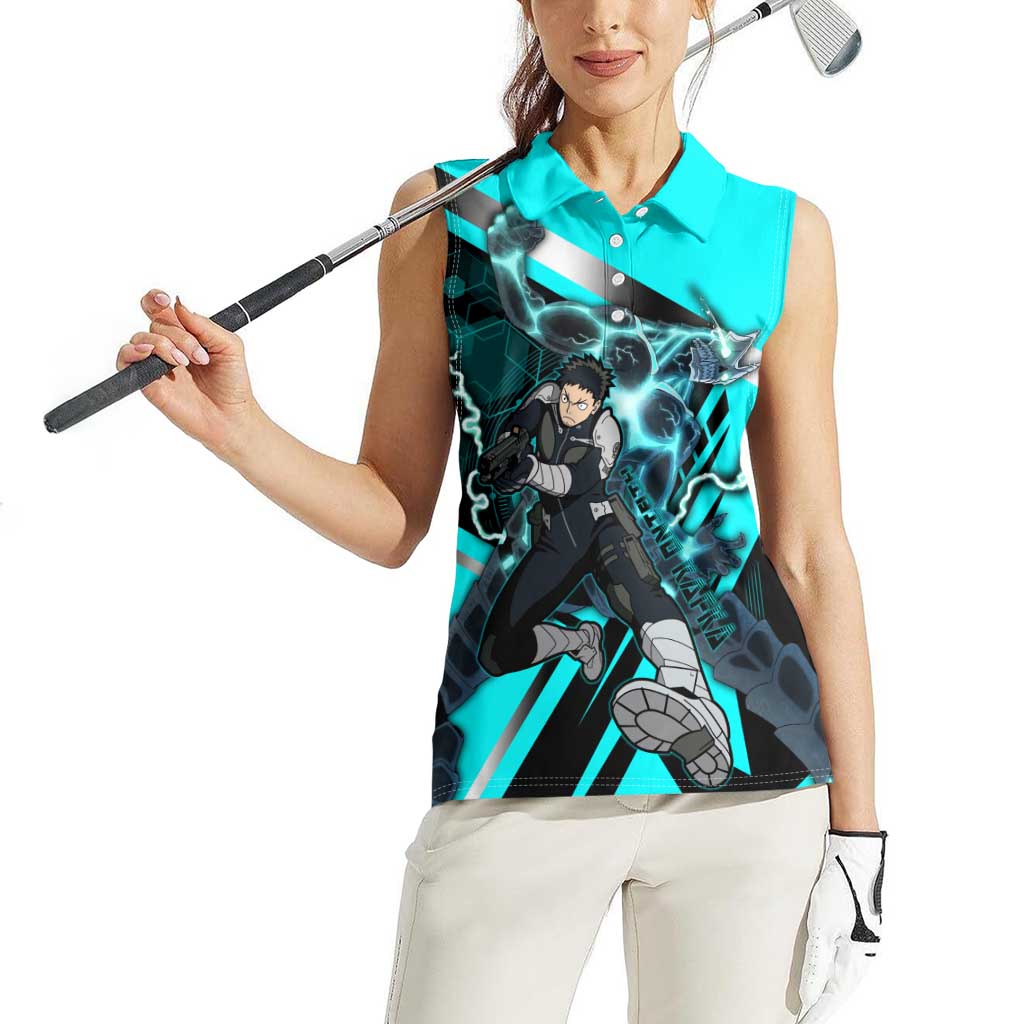Hibino Kafka Women Sleeveless Polo Shirt Futuristic Tech Anime Style