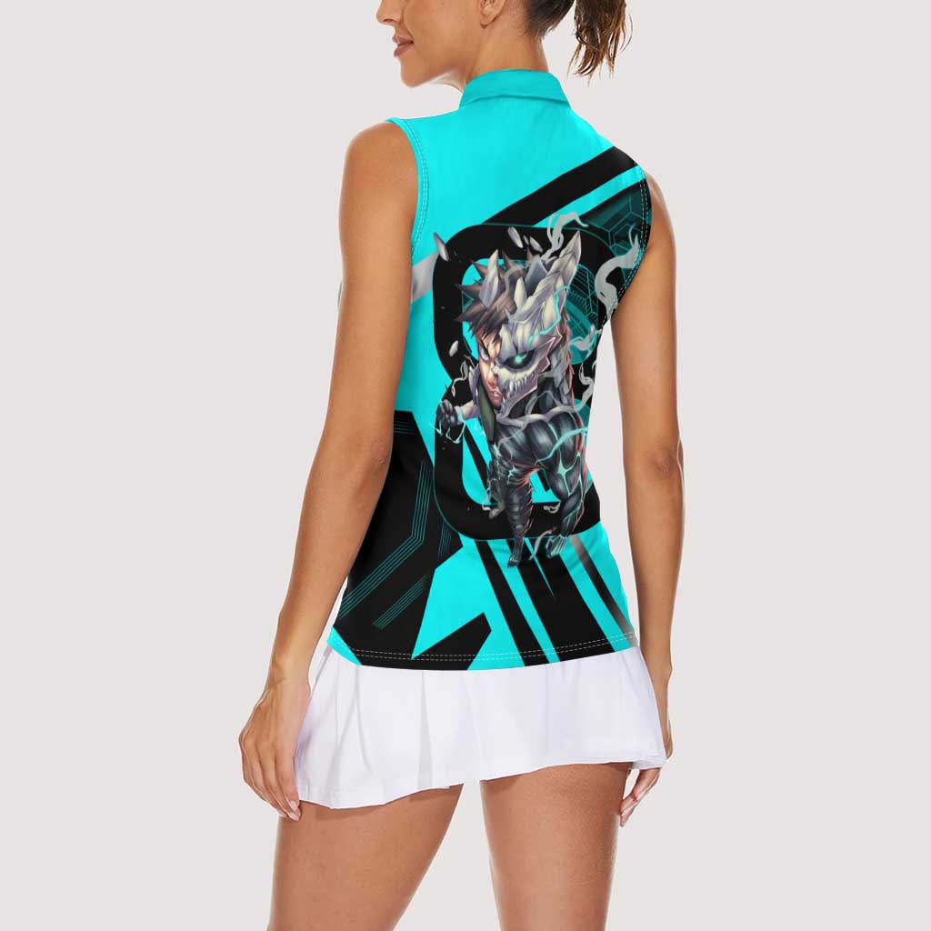 Hibino Kafka Women Sleeveless Polo Shirt Futuristic Tech Anime Style