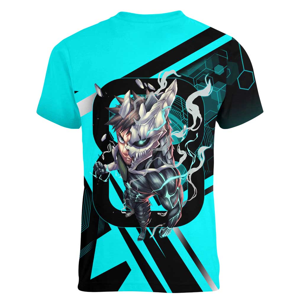 Hibino Kafka Women V-Neck T-Shirt Futuristic Tech Anime Style