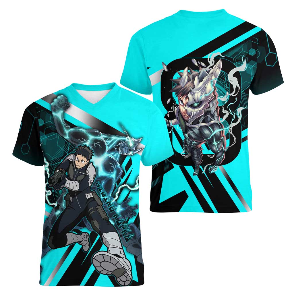 Hibino Kafka Women V-Neck T-Shirt Futuristic Tech Anime Style