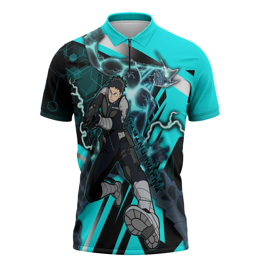 Hibino Kafka Zipper Polo Shirt Futuristic Tech Anime Style