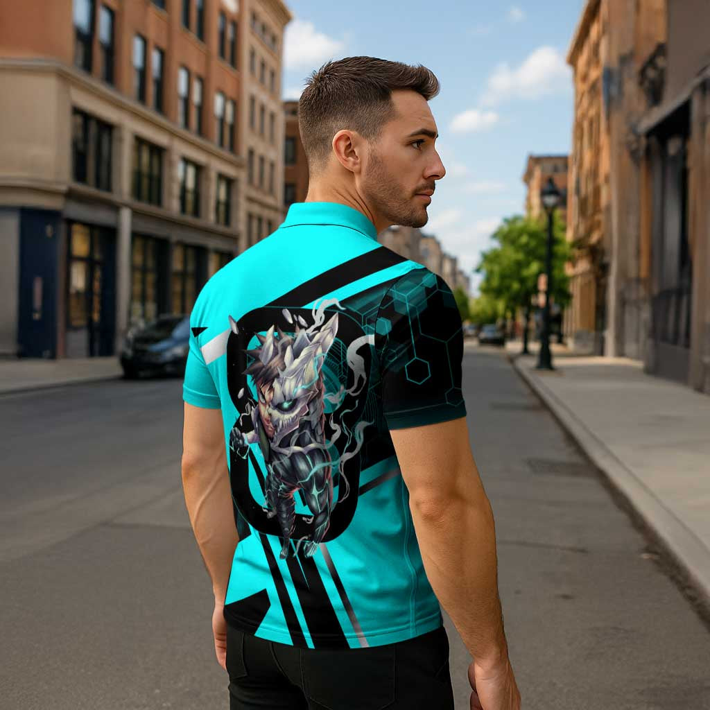 Hibino Kafka Zipper Polo Shirt Futuristic Tech Anime Style