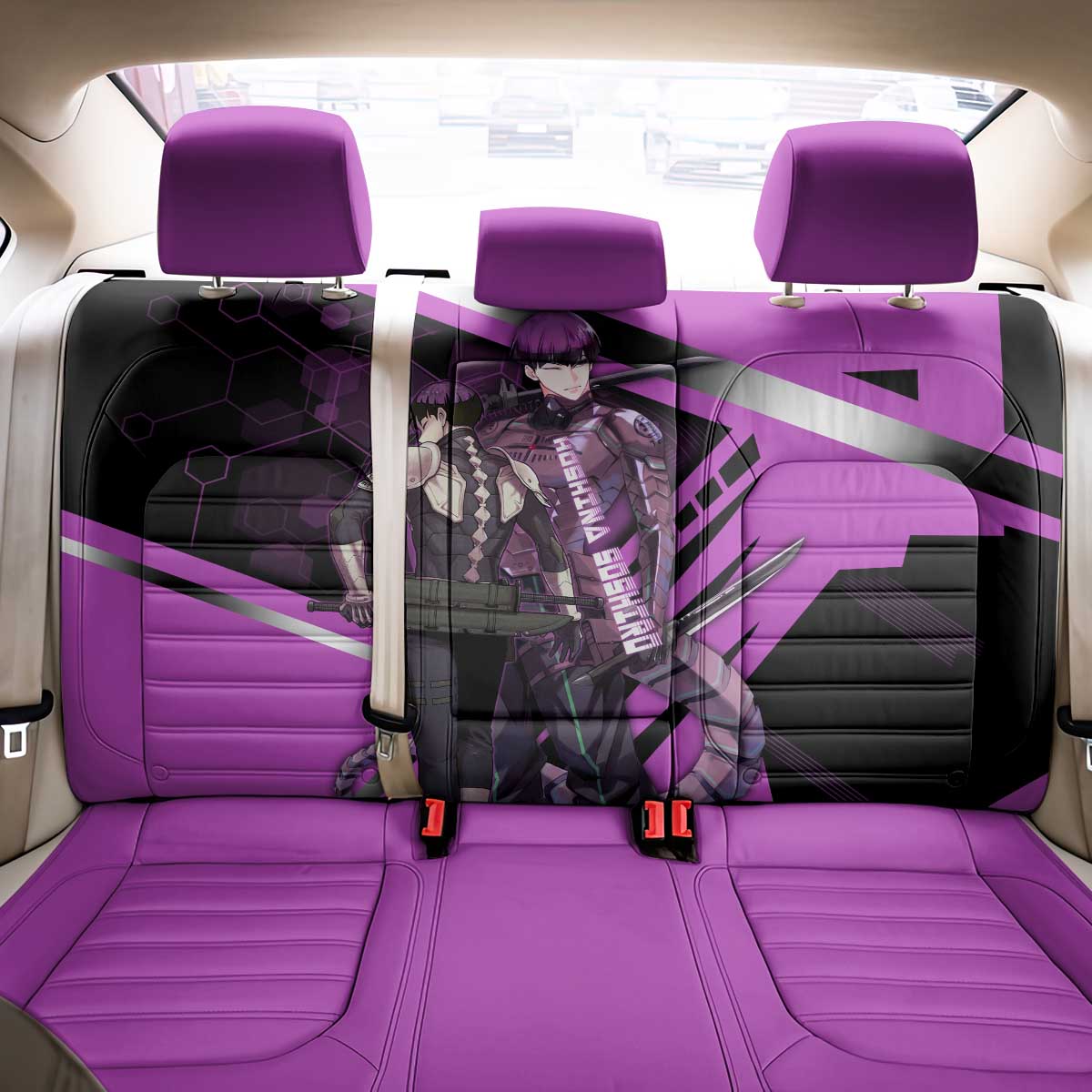 Hoshina Soshiro Back Car Seat Cover Futuristic Tech Anime Style