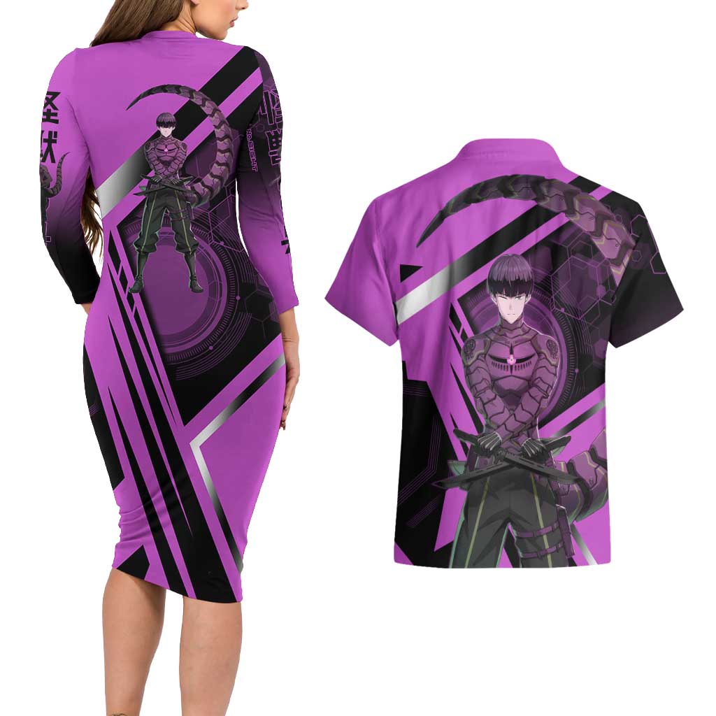 Hoshina Soshiro Couples Matching Long Sleeve Bodycon Dress and Hawaiian Shirt Futuristic Tech Anime Style