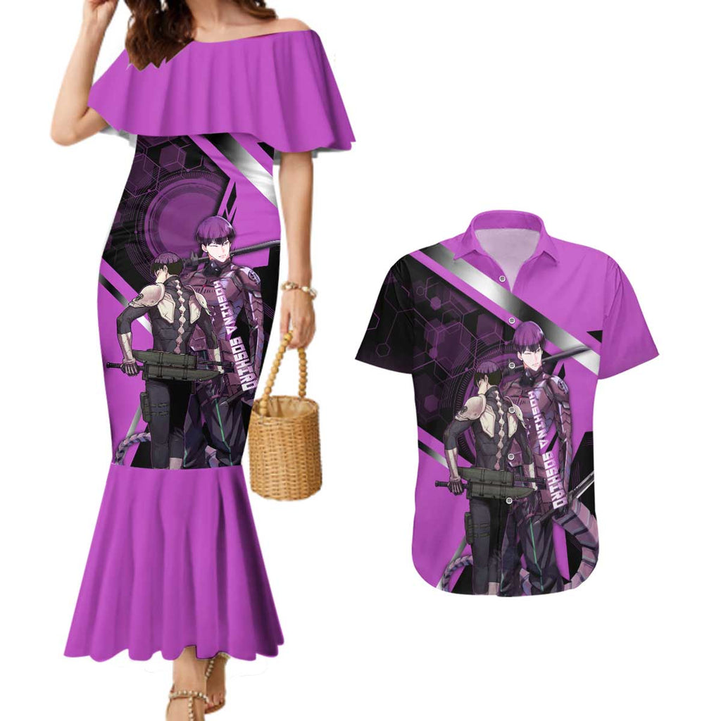 Hoshina Soshiro Couples Matching Mermaid Dress and Hawaiian Shirt Futuristic Tech Anime Style