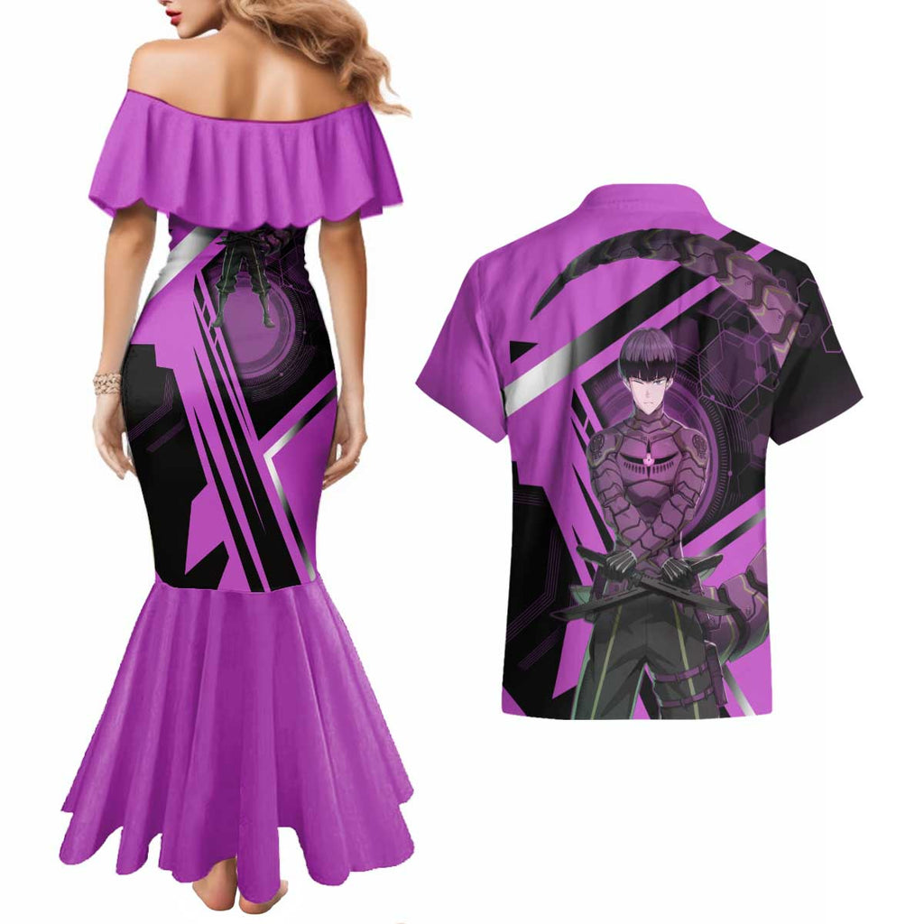 Hoshina Soshiro Couples Matching Mermaid Dress and Hawaiian Shirt Futuristic Tech Anime Style