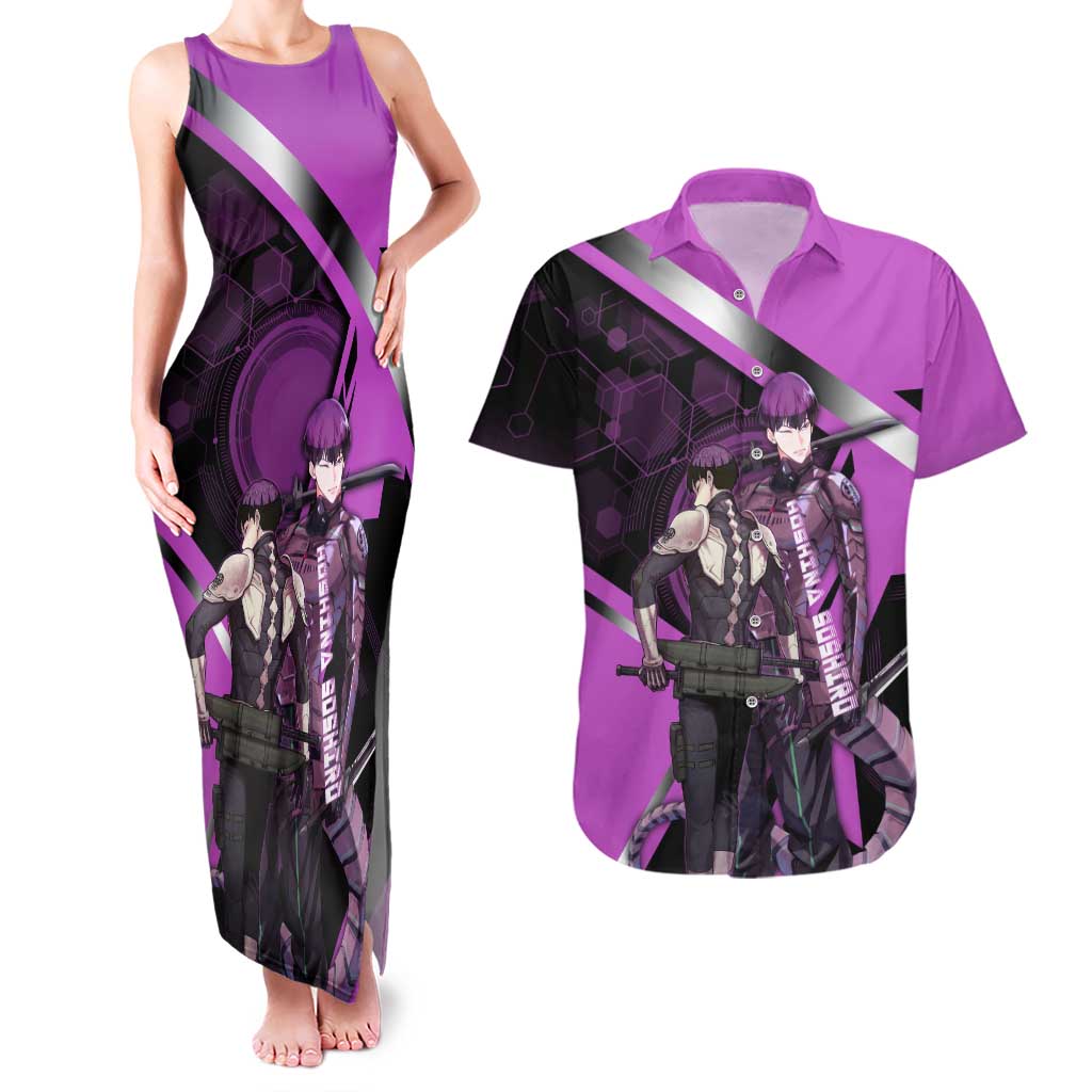 Hoshina Soshiro Couples Matching Tank Maxi Dress and Hawaiian Shirt Futuristic Tech Anime Style