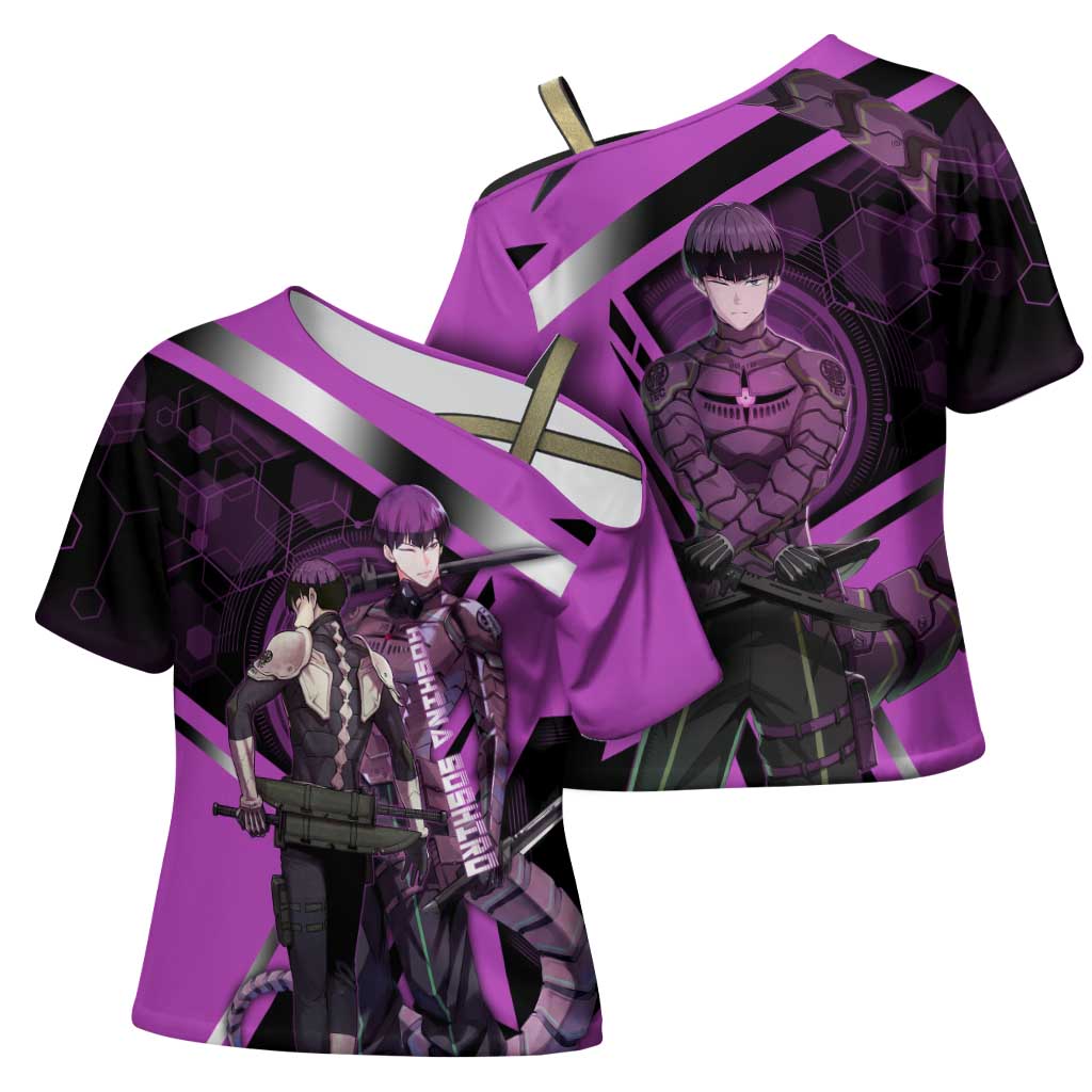 Hoshina Soshiro Cross Shoulder Shirt Futuristic Tech Anime Style