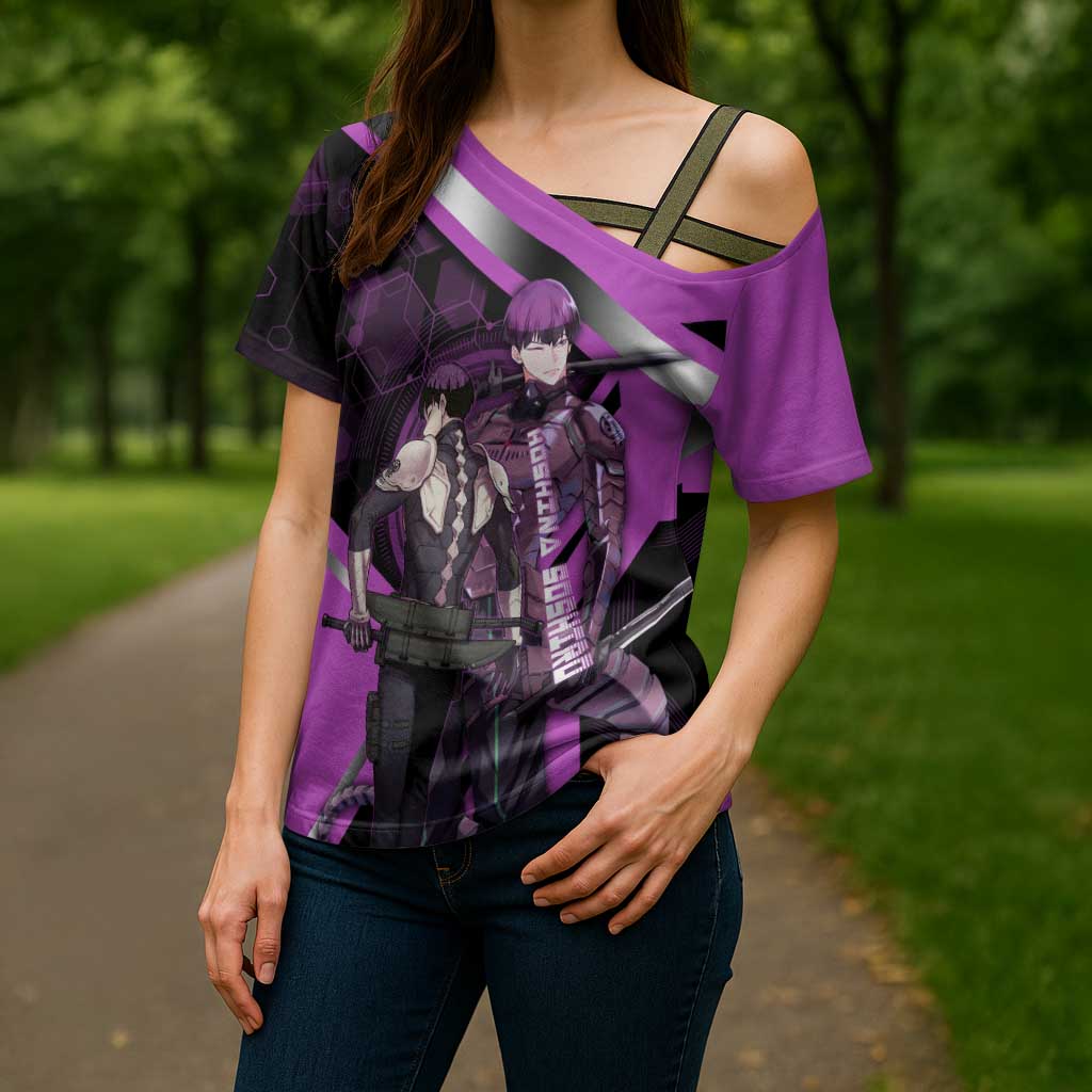 Hoshina Soshiro Cross Shoulder Shirt Futuristic Tech Anime Style