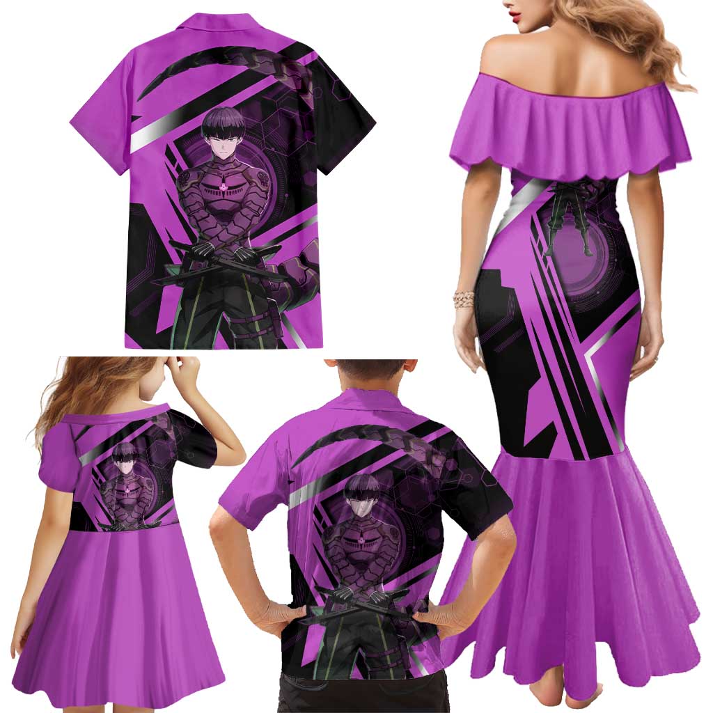 Hoshina Soshiro Family Matching Mermaid Dress and Hawaiian Shirt Futuristic Tech Anime Style