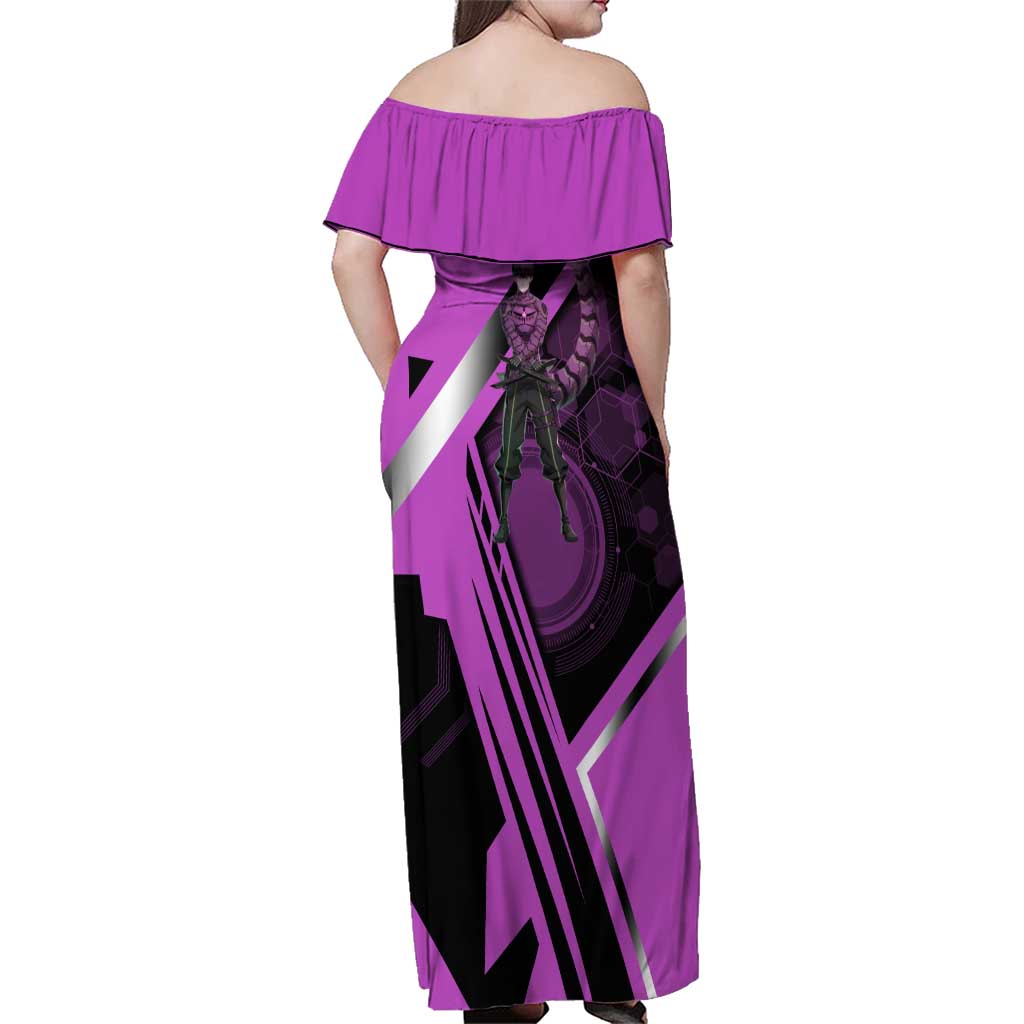 Hoshina Soshiro Family Matching Off Shoulder Maxi Dress and Hawaiian Shirt Futuristic Tech Anime Style