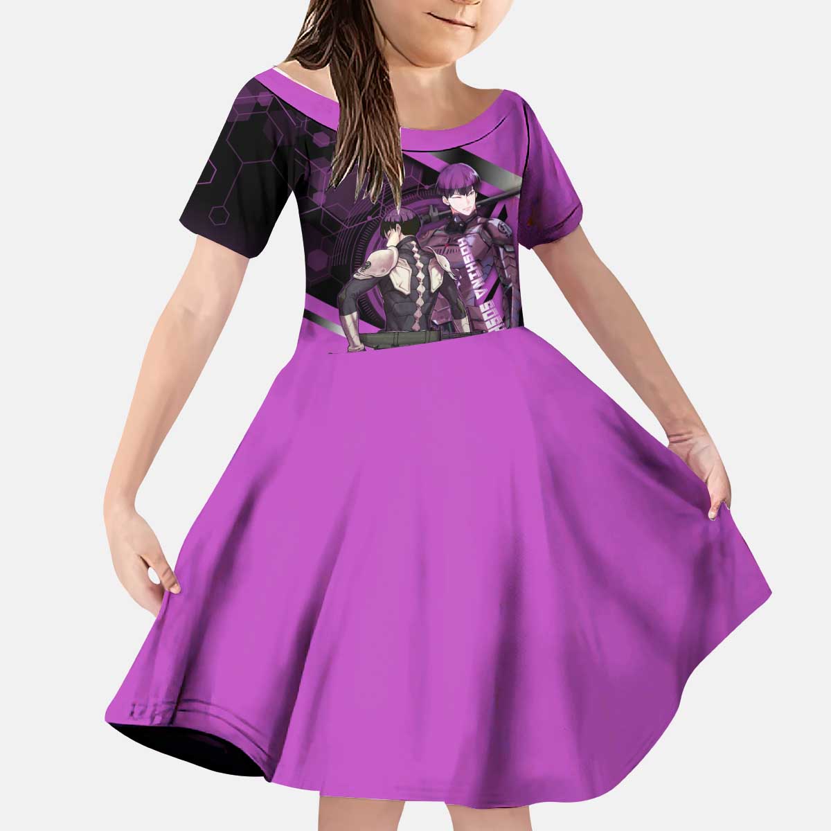 Hoshina Soshiro Kid Short Sleeve Dress Futuristic Tech Anime Style