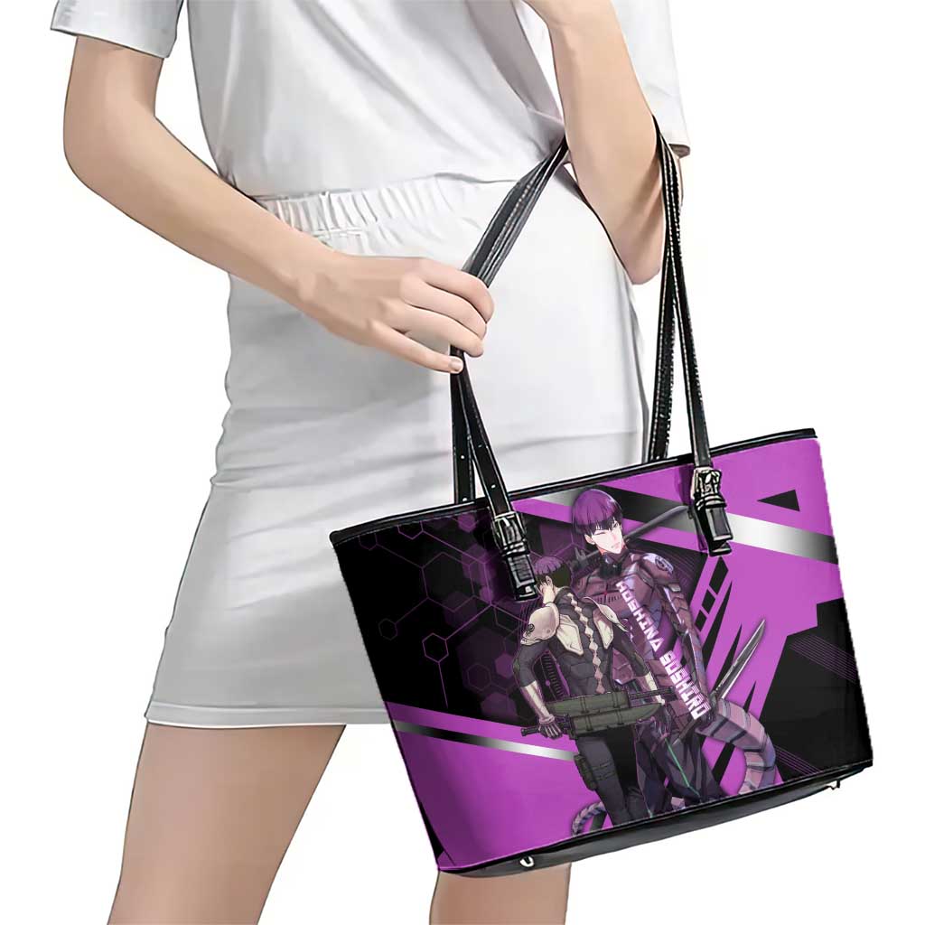 Hoshina Soshiro Leather Tote Bag Futuristic Tech Anime Style