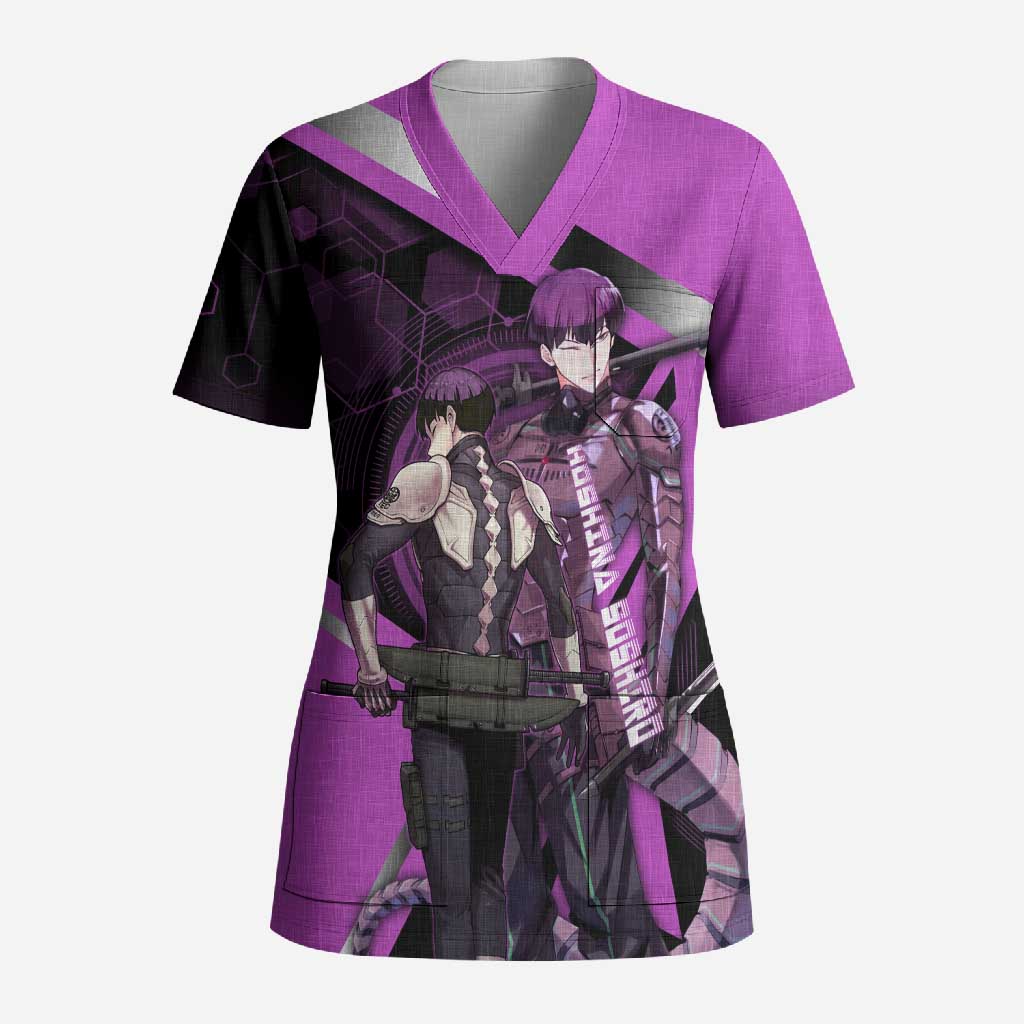 Hoshina Soshiro Scrub Top Futuristic Tech Anime Style