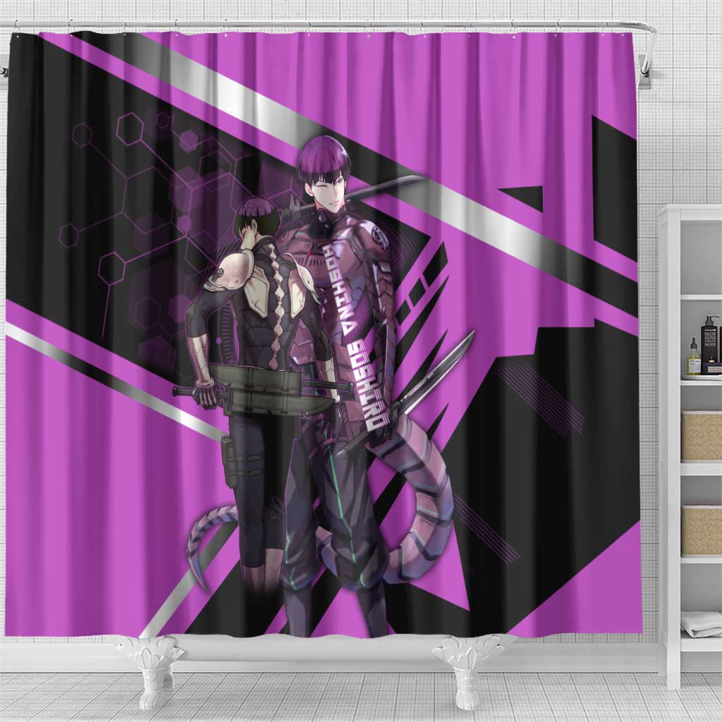 Hoshina Soshiro Shower Curtain Futuristic Tech Anime Style