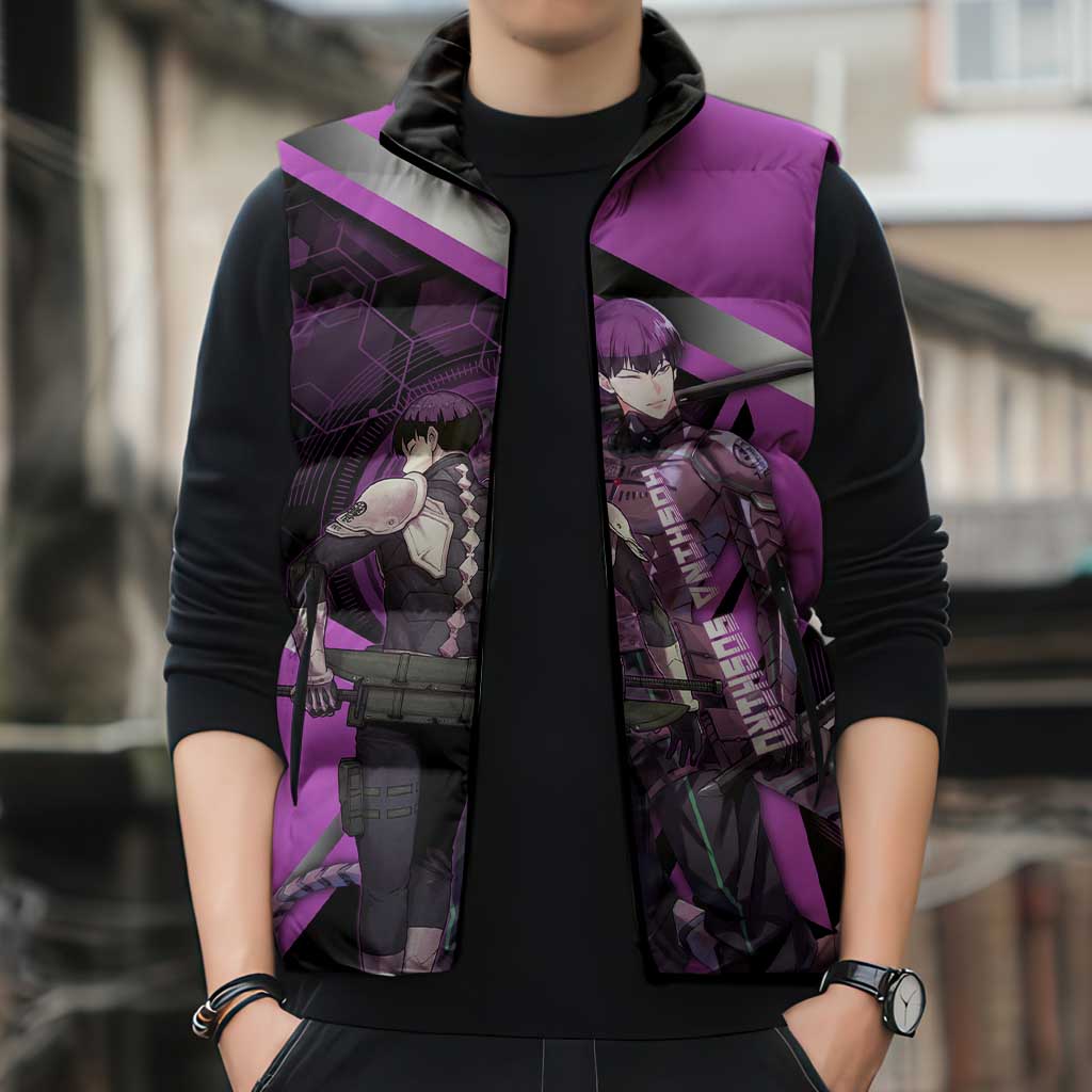 Hoshina Soshiro Sleeveless Puffer Jacket Futuristic Tech Anime Style