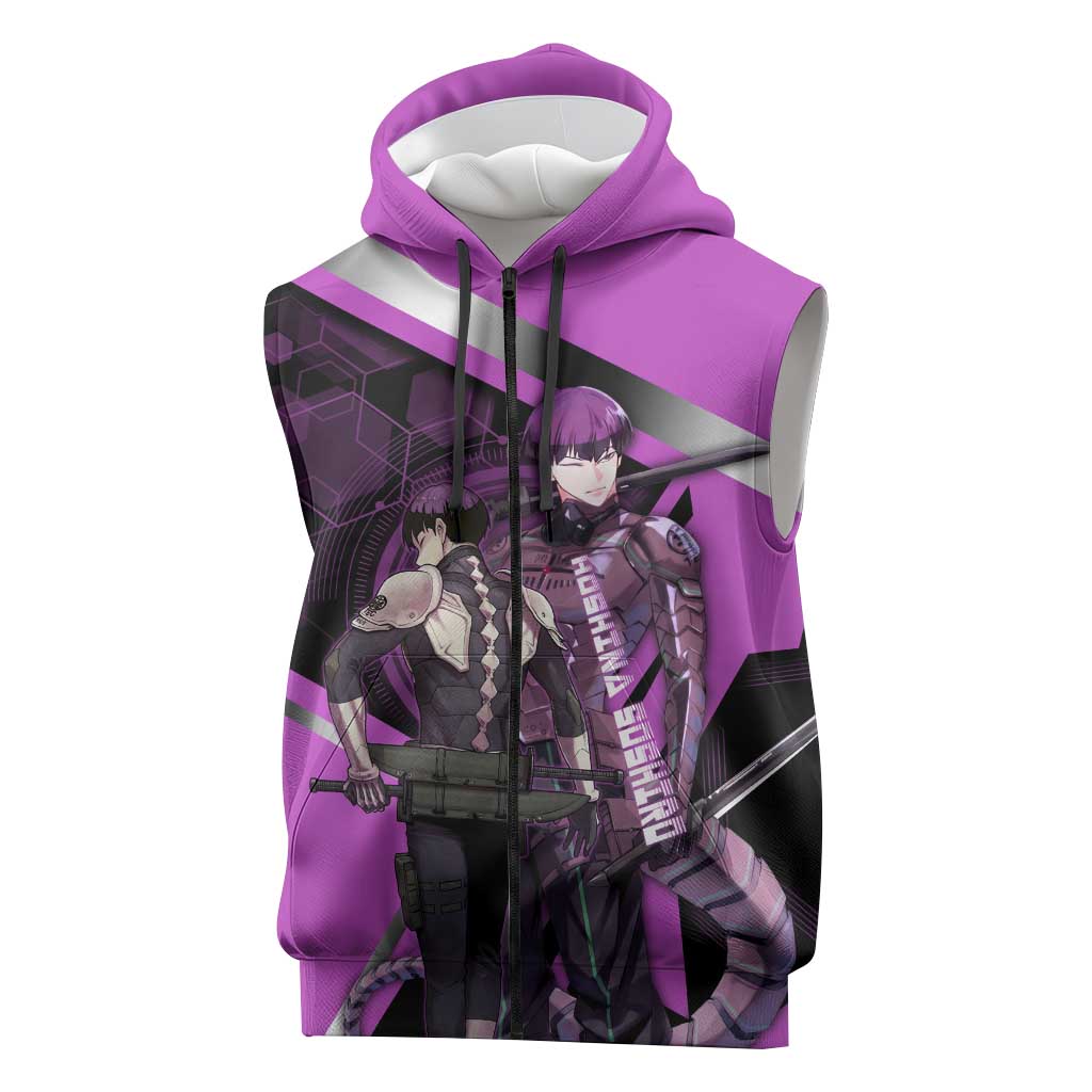 Hoshina Soshiro Sleeveless Zip Hoodie Futuristic Tech Anime Style