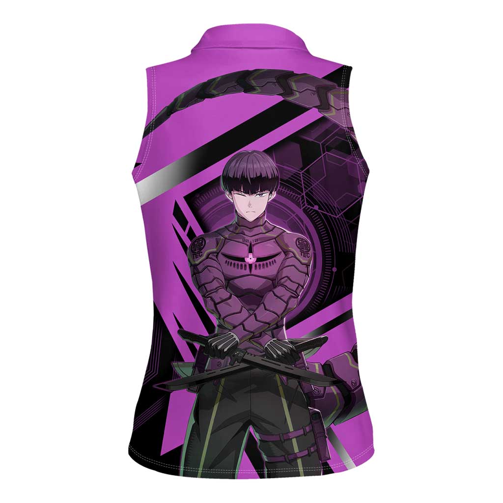 Hoshina Soshiro Women Sleeveless Polo Shirt Futuristic Tech Anime Style