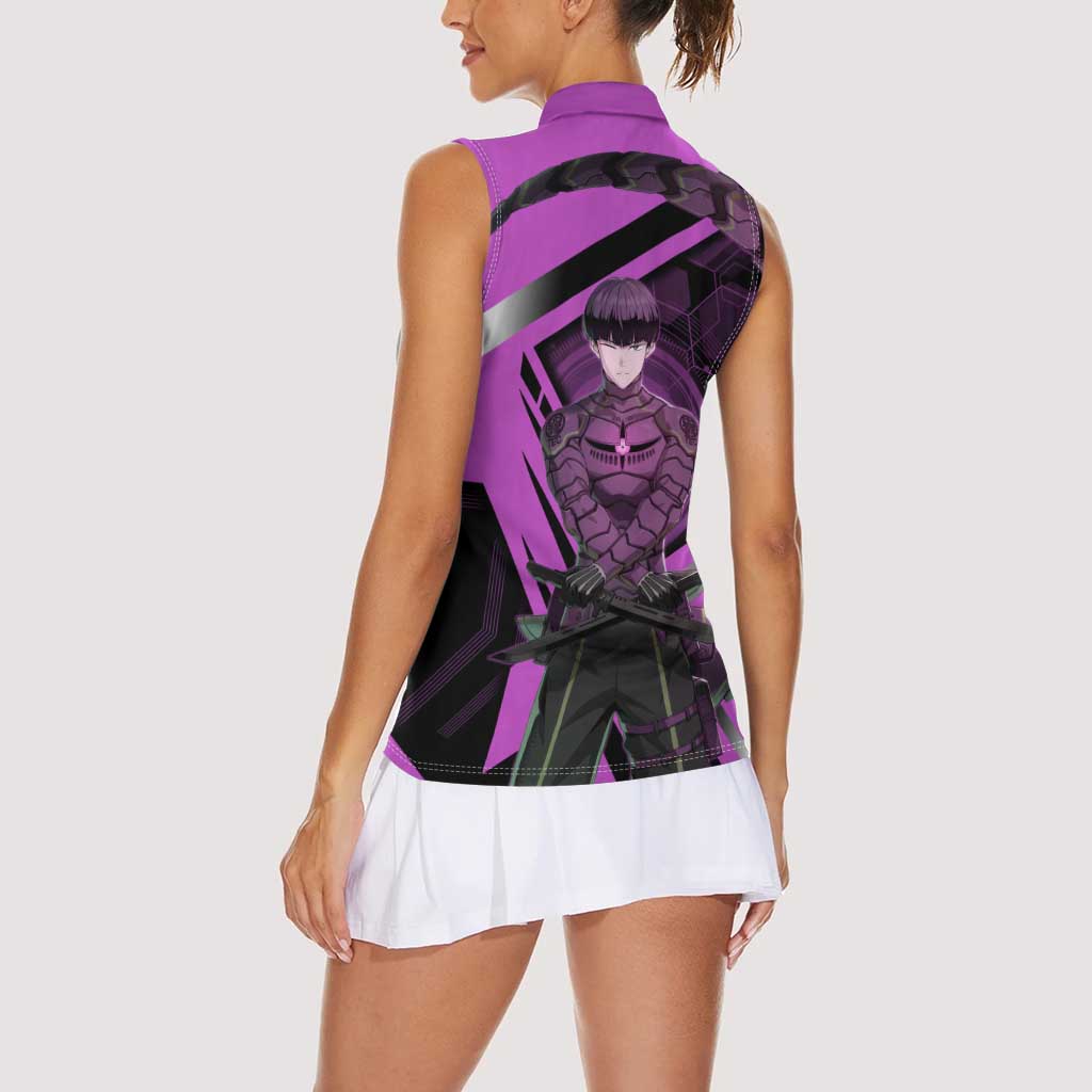 Hoshina Soshiro Women Sleeveless Polo Shirt Futuristic Tech Anime Style