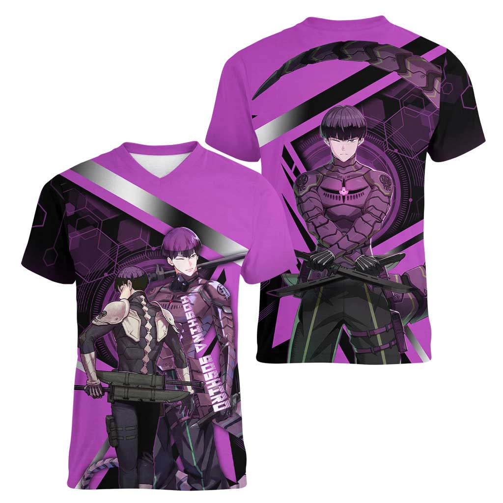 Hoshina Soshiro Women V-Neck T-Shirt Futuristic Tech Anime Style