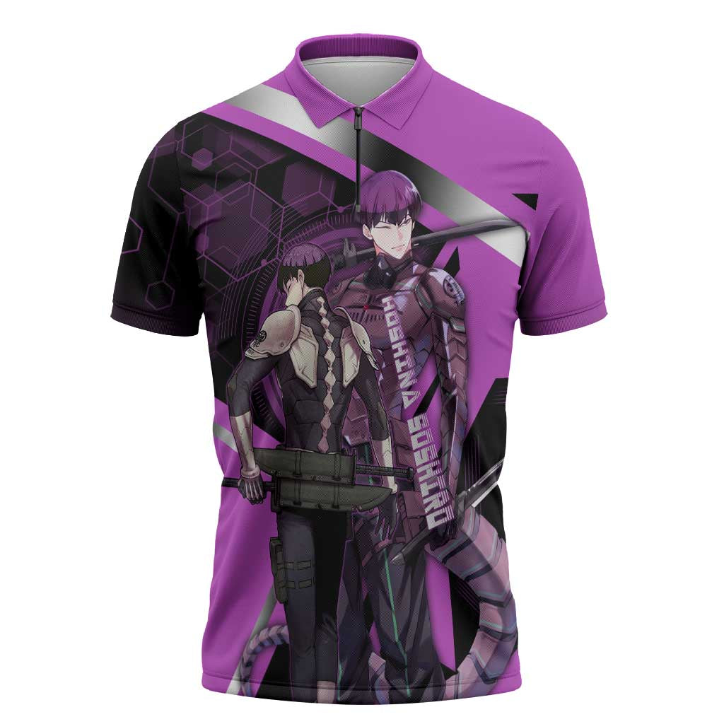 Hoshina Soshiro Zipper Polo Shirt Futuristic Tech Anime Style