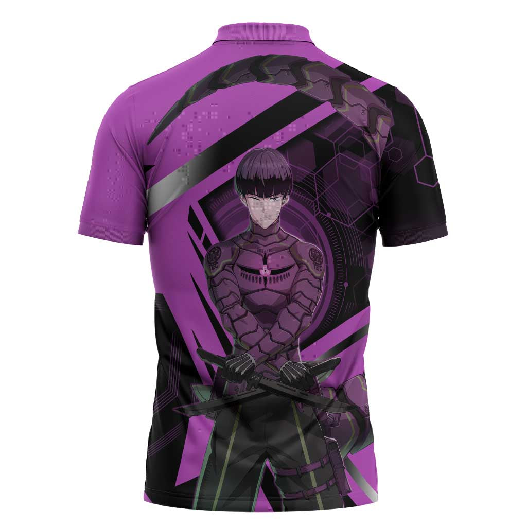Hoshina Soshiro Zipper Polo Shirt Futuristic Tech Anime Style