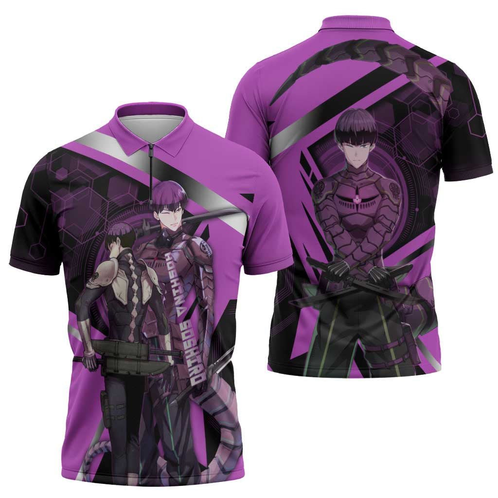 Hoshina Soshiro Zipper Polo Shirt Futuristic Tech Anime Style